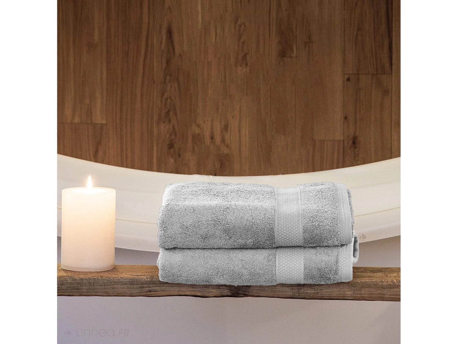 Tapis de bain coton 1000g/m2 collection NAÏA 80x60 cm blanc Craie