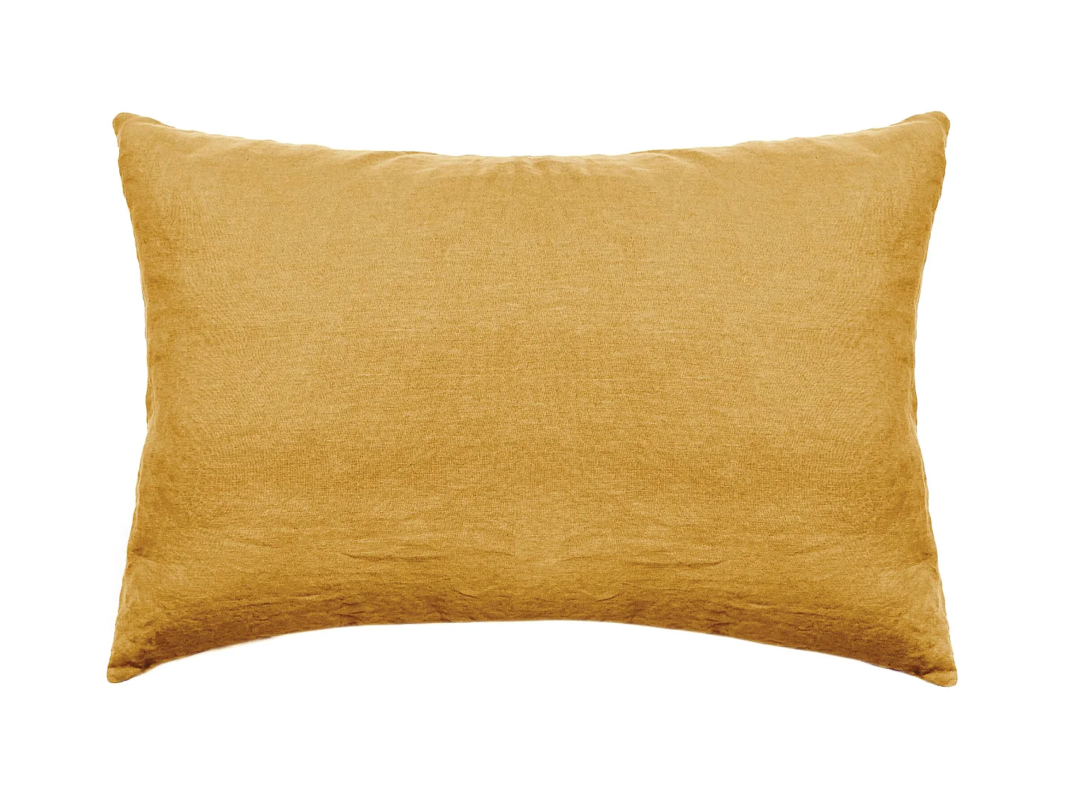 Taie d'oreiller 50x70 cm pur coton lavé PALACE jaune curry