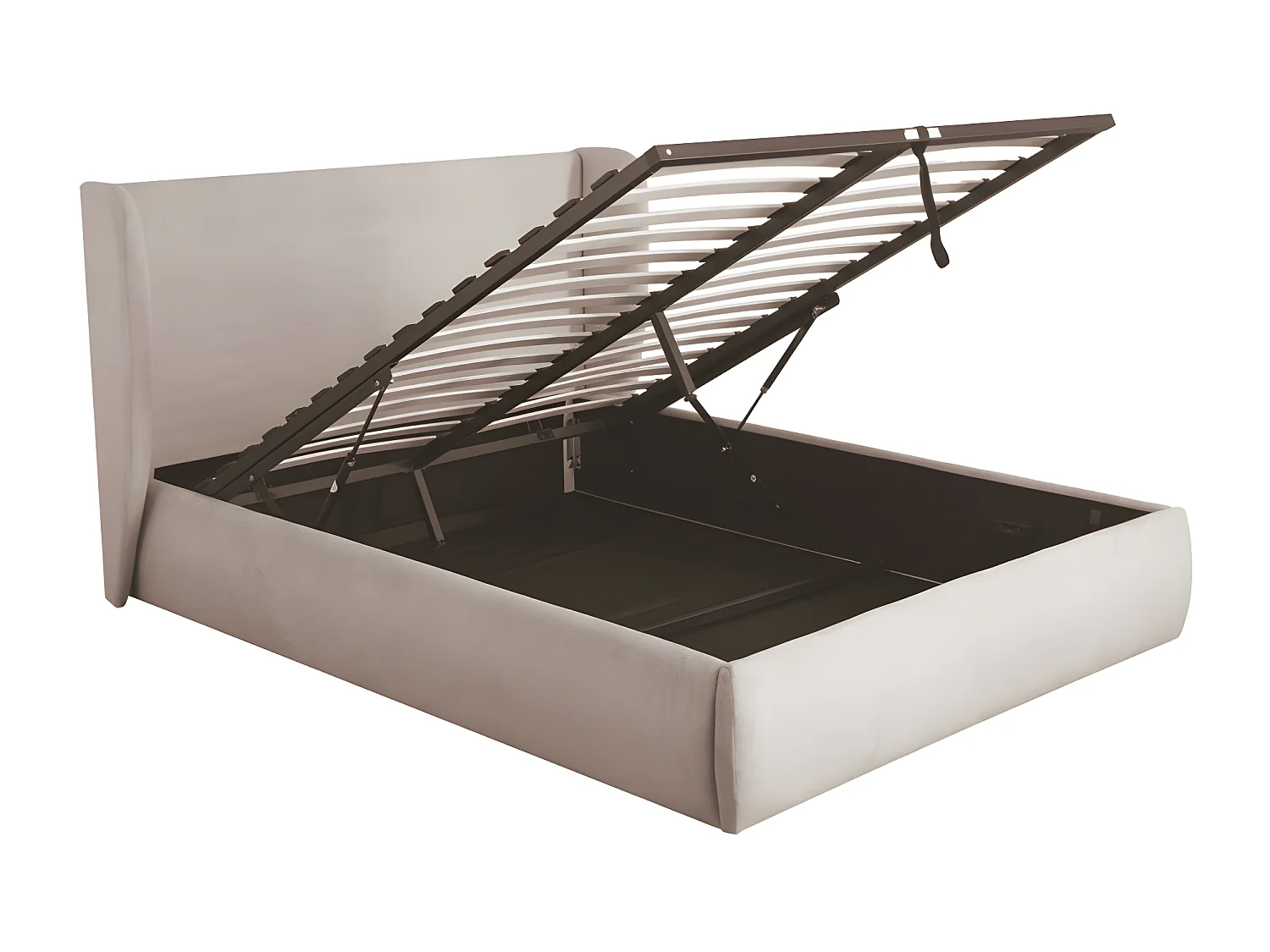 Cali - Lit coffre en tissu 160x200cm - Écru