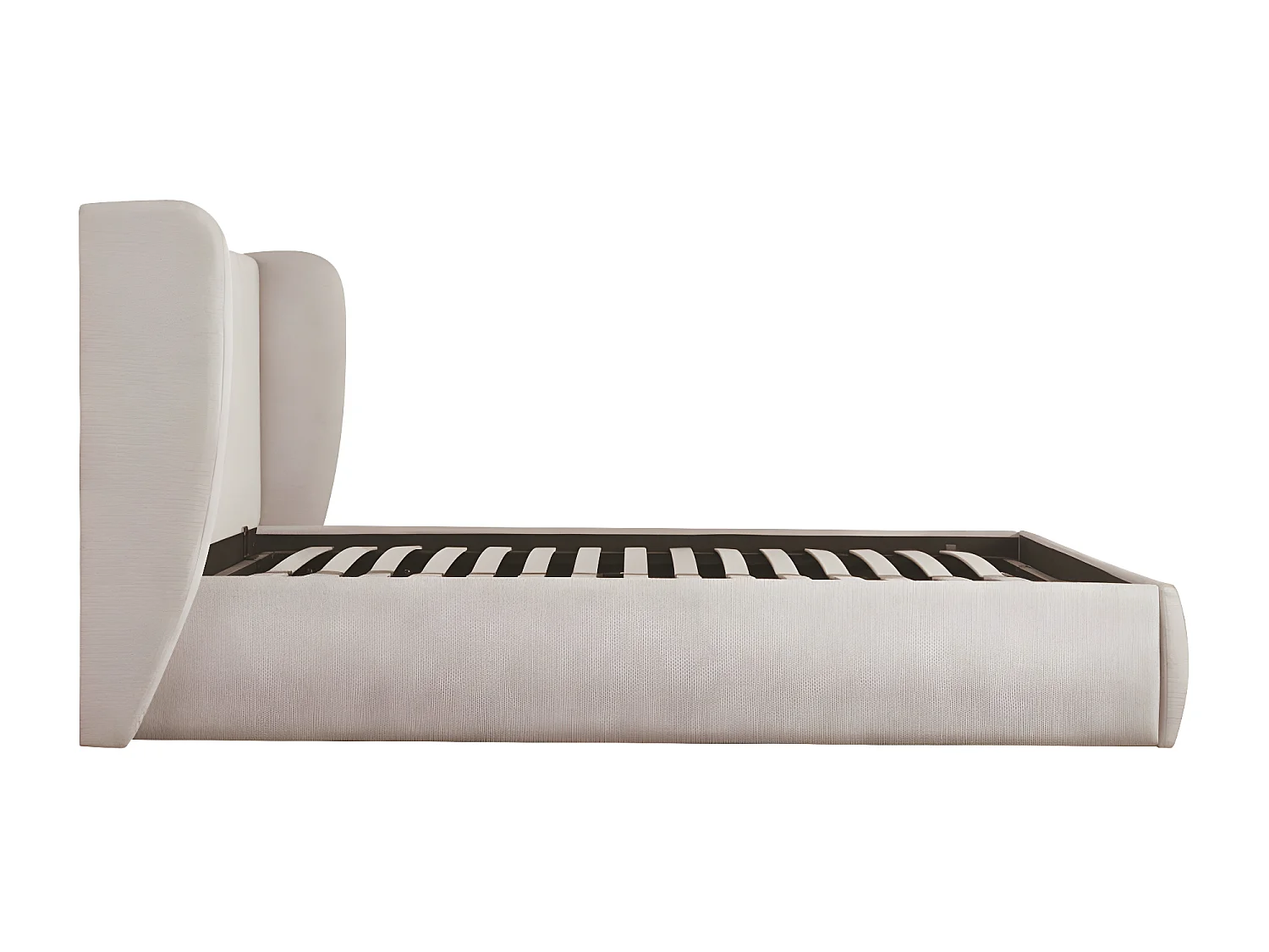 Cali - Lit coffre en tissu 160x200cm - Écru