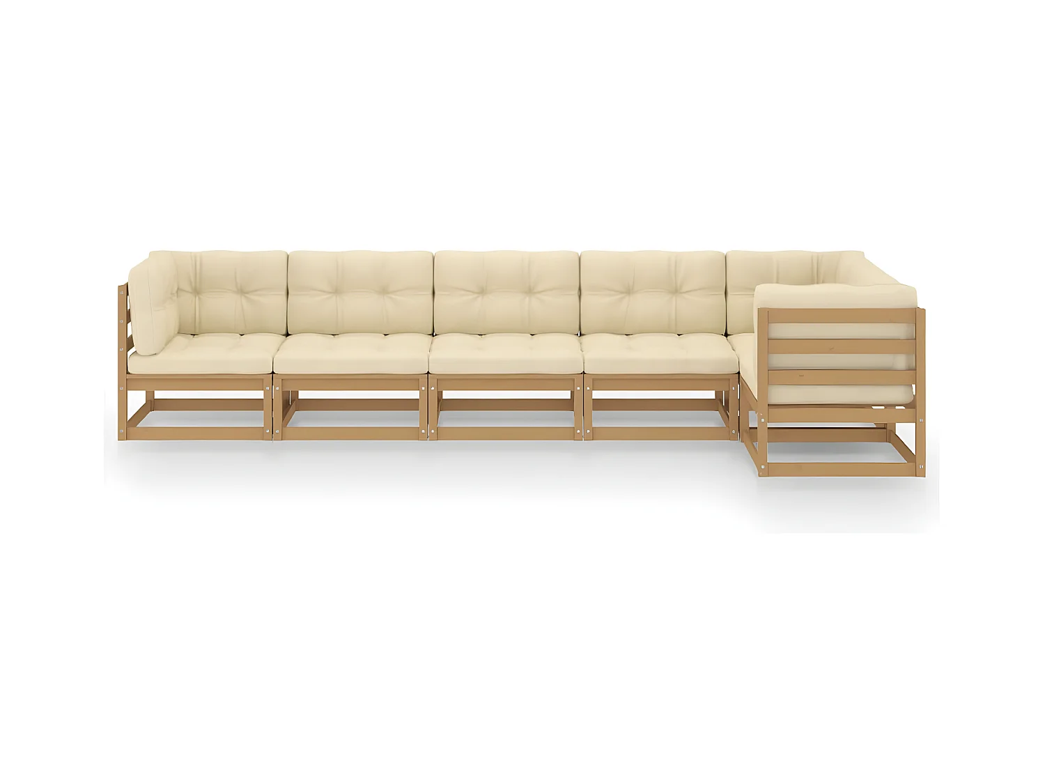 Salon de jardin 6 pcs avec coussins Bois de pin massif