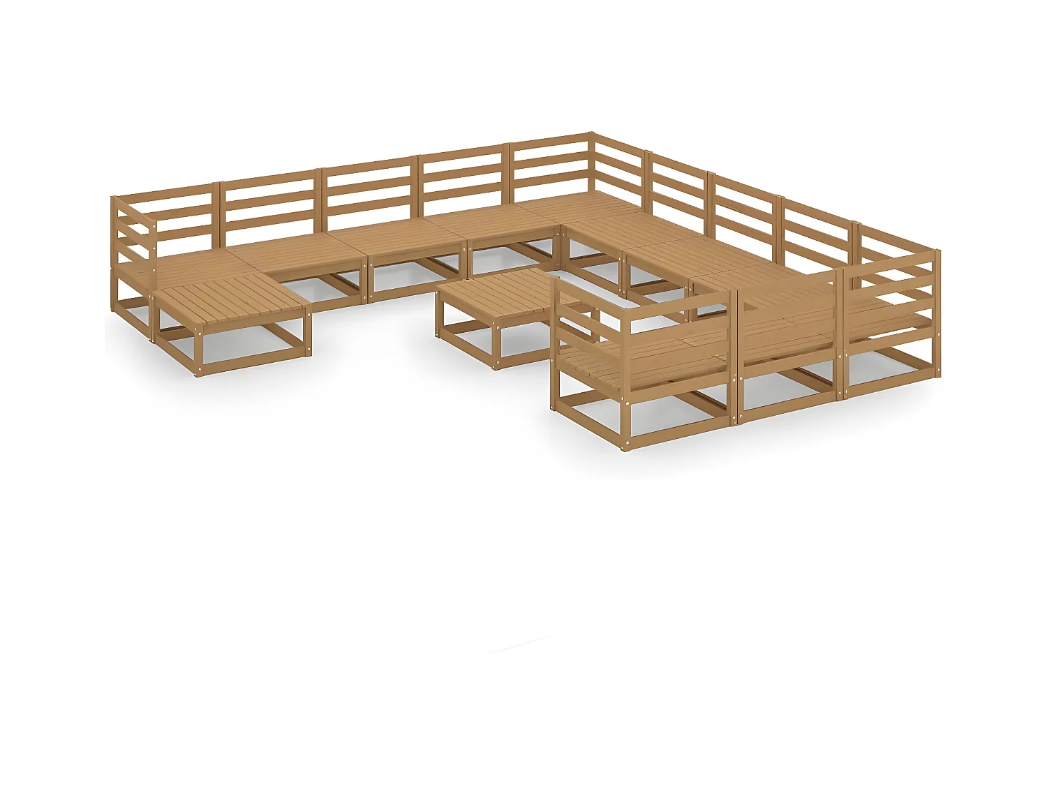 Tuinmeubelen 13 stuks massief grenenhout