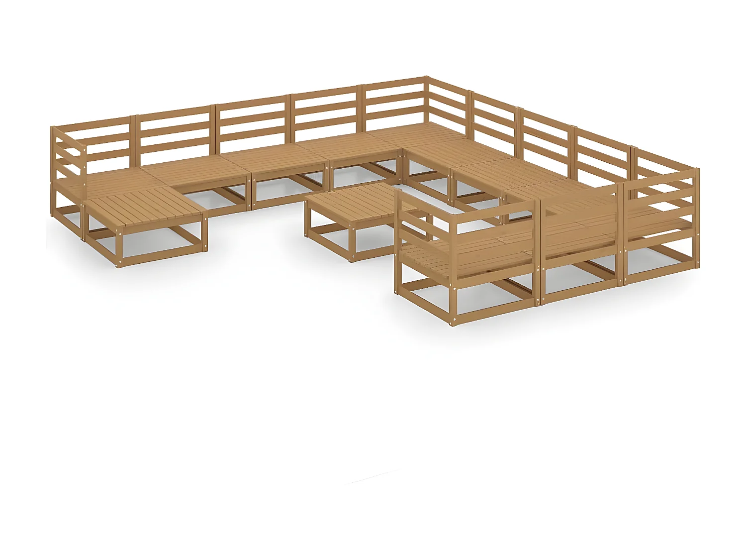 Tuinmeubelen 13 stuks massief grenenhout