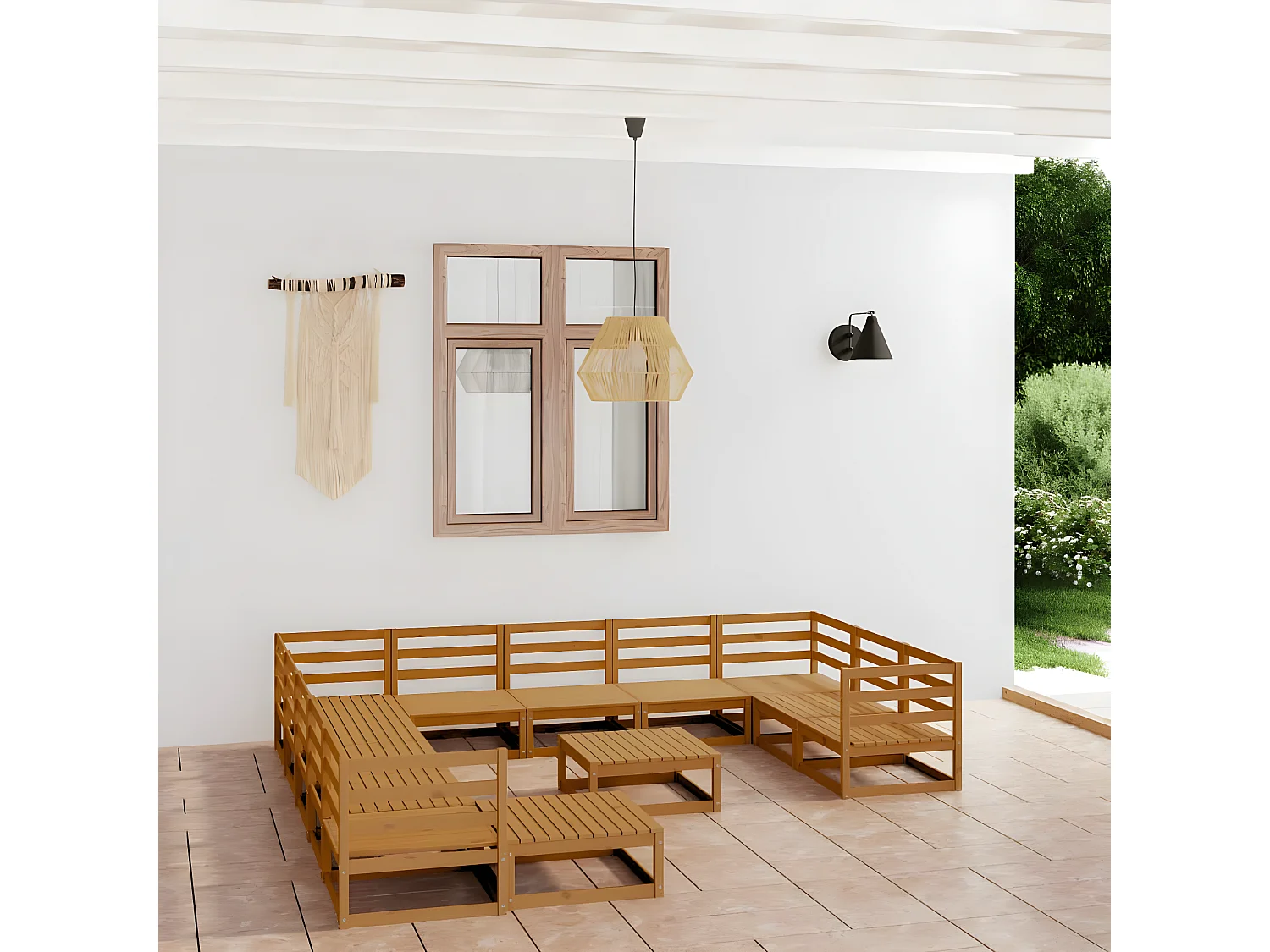 Tuinmeubelen 13 stuks massief grenenhout