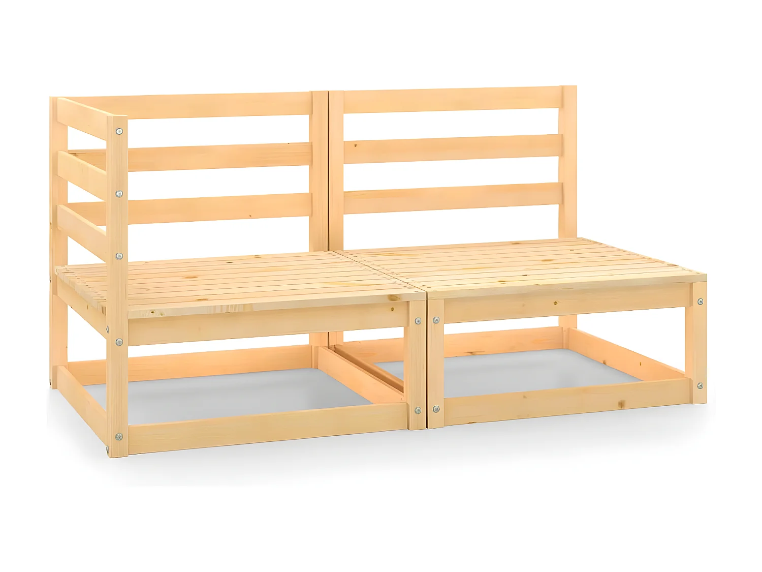 Salon de jardin 2 pcs bois de pin massif