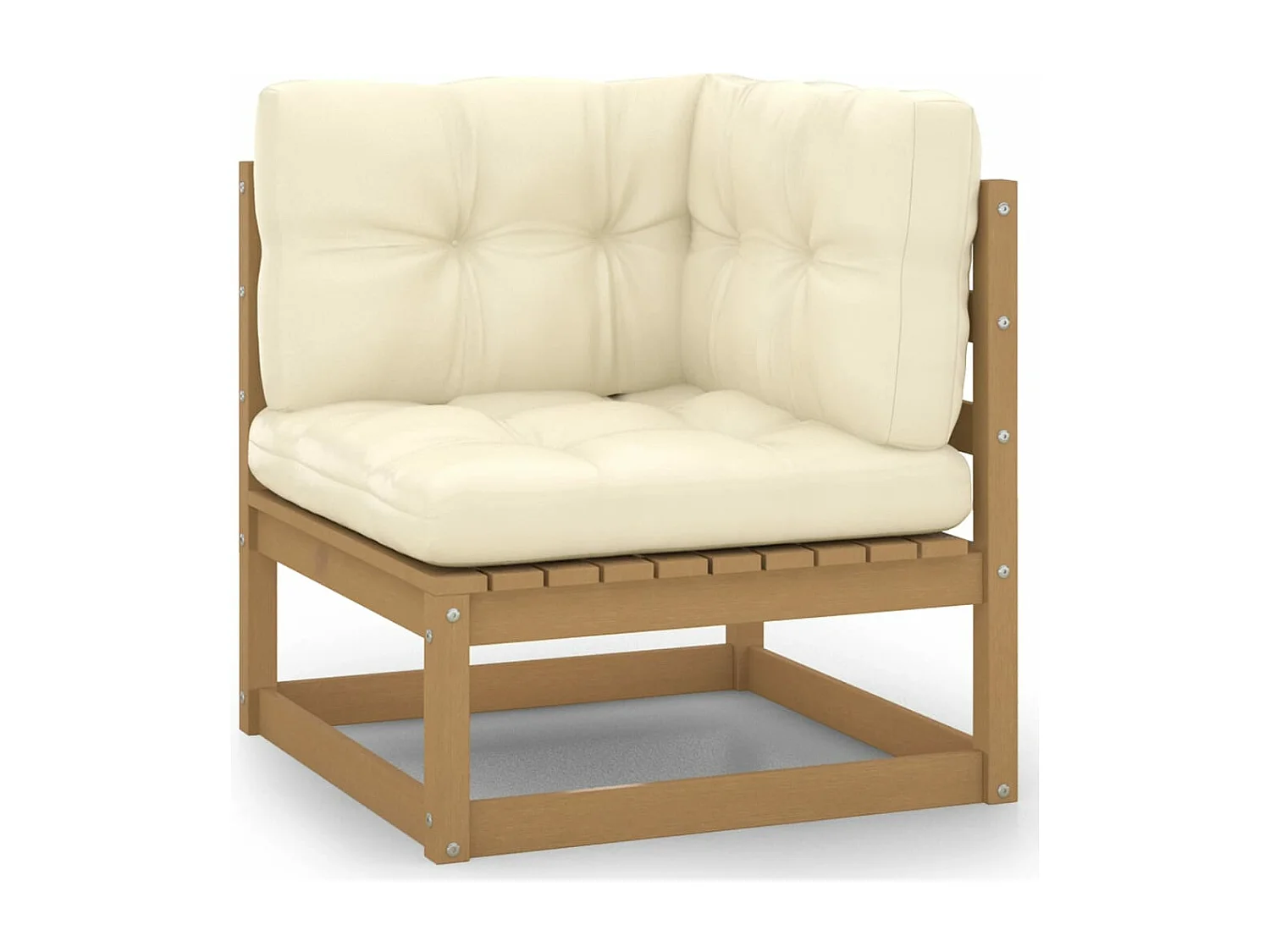 Salon de jardin 11 pcs avec coussins Marron miel Bois de pin