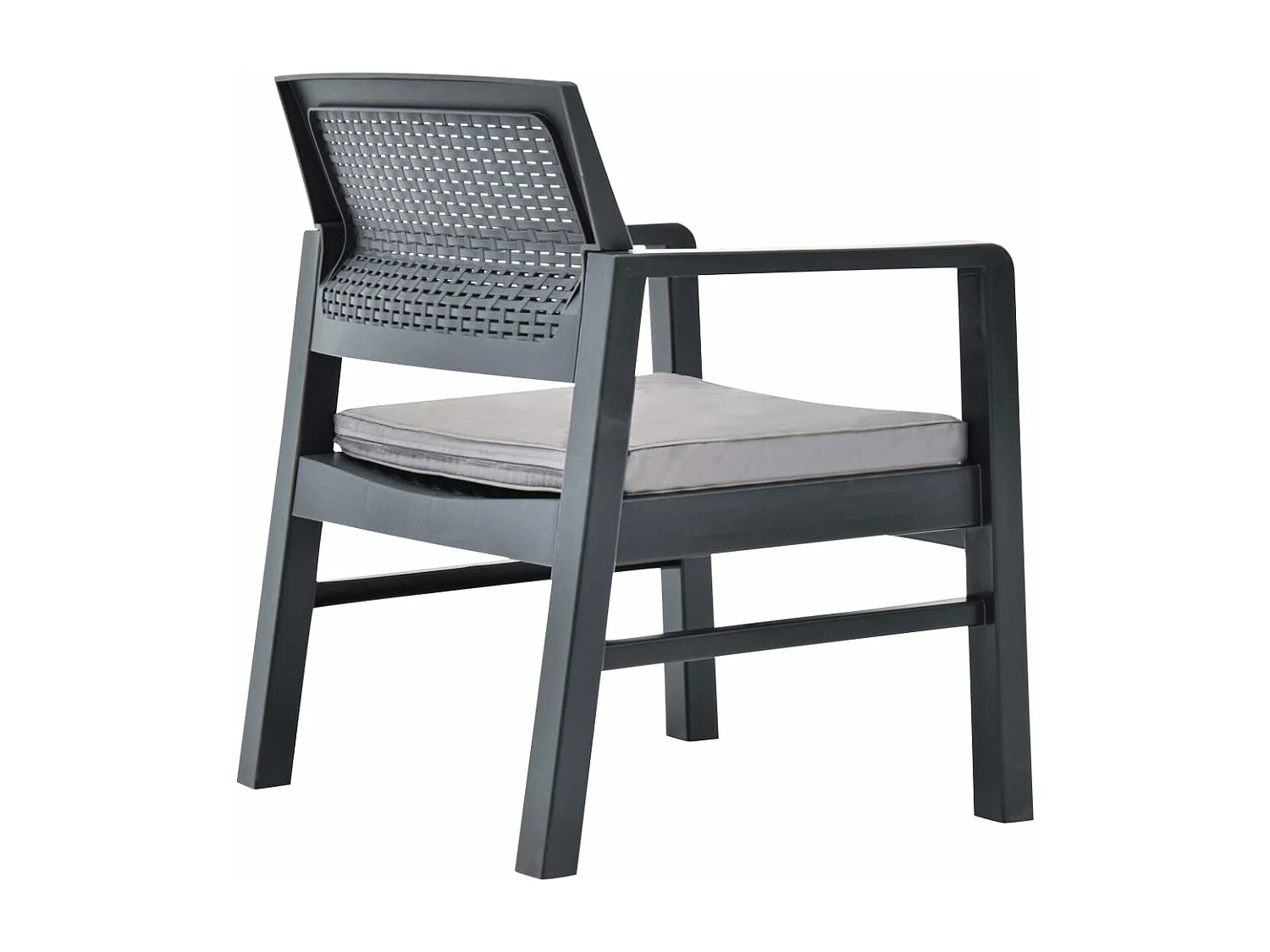 Salon de jardin 3 pcs Plastique Anthracite