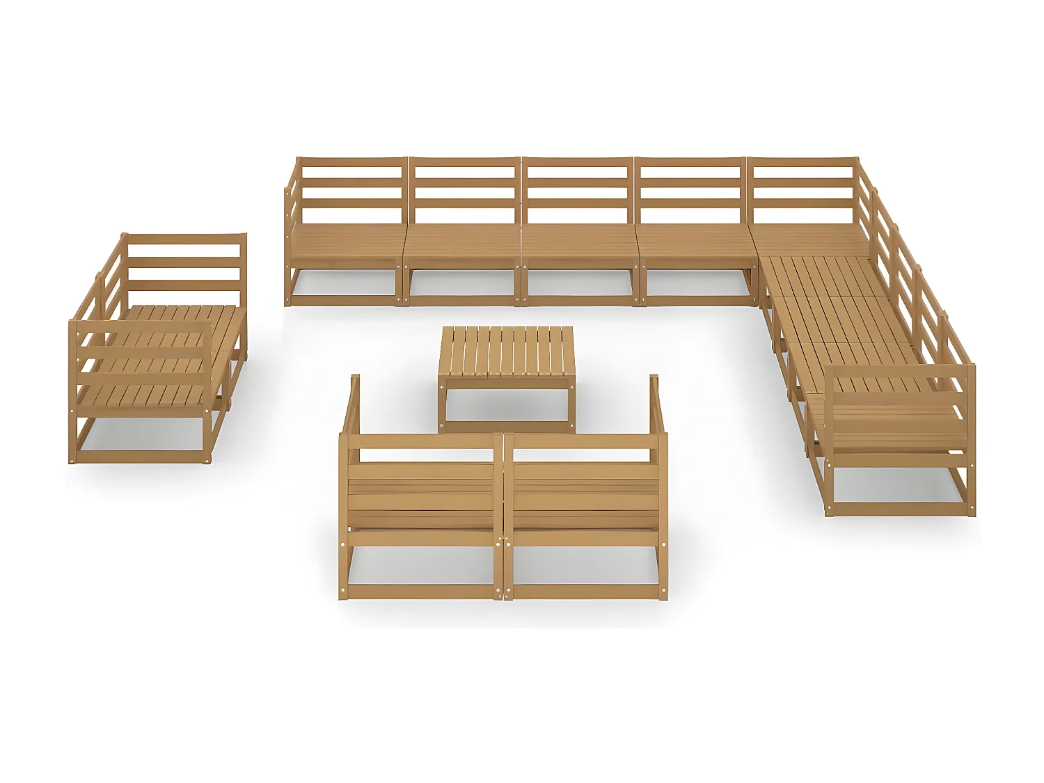 Tuinmeubelen 14 stuks massief grenenhout