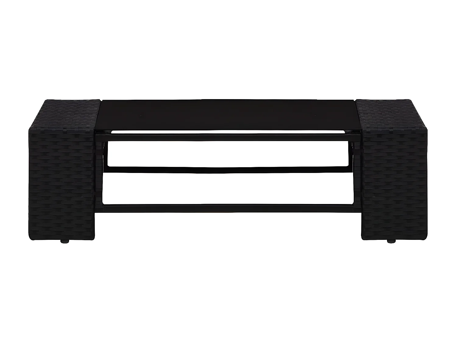 Salon de jardin 10 pcs Résine tressée Noir