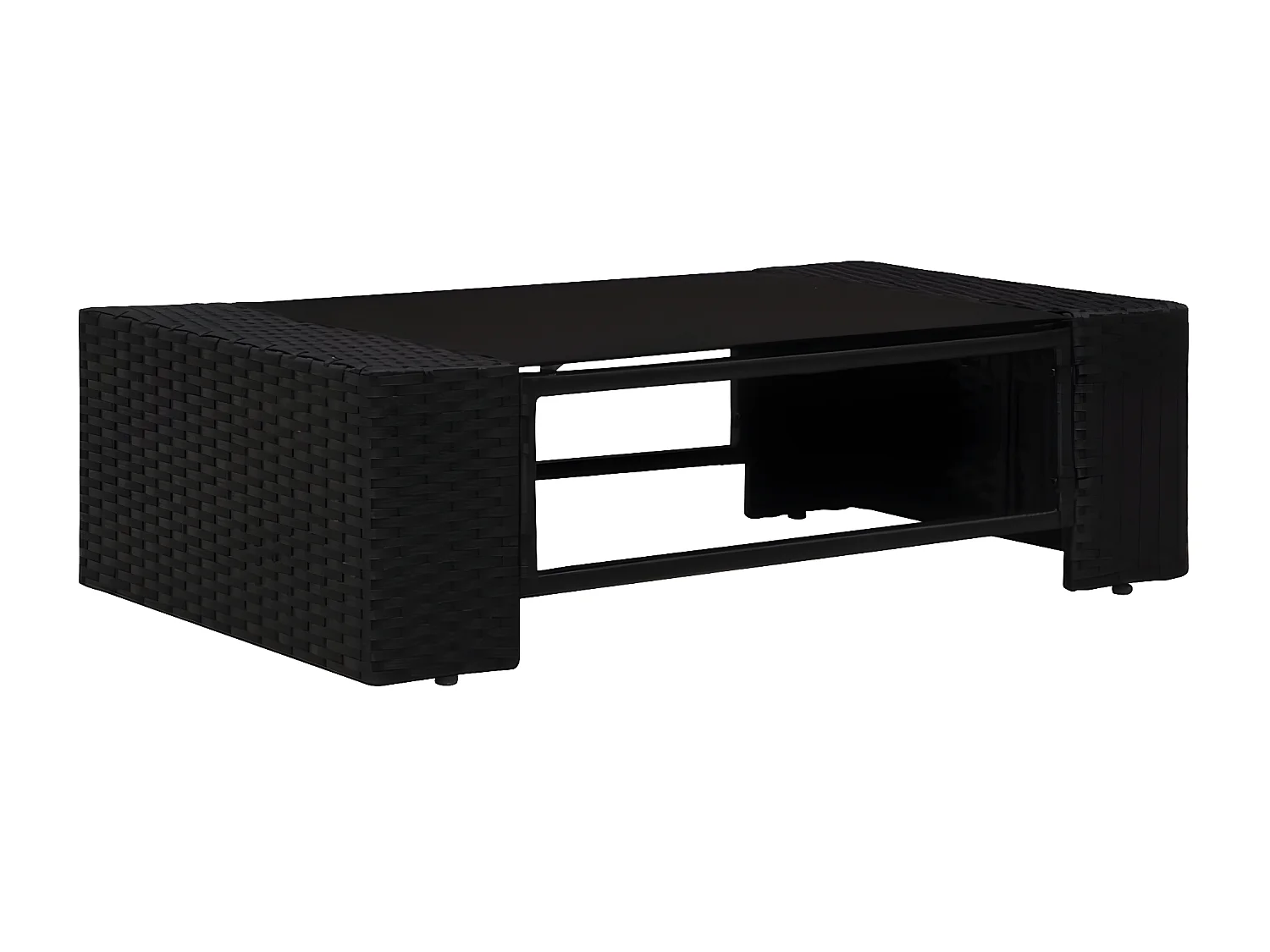 Salon de jardin 10 pcs Résine tressée Noir