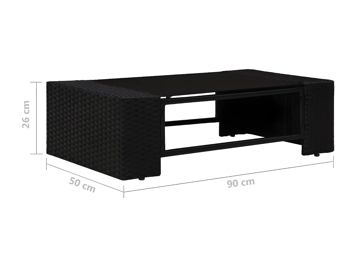 Salon de jardin 10 pcs Résine tressée Noir