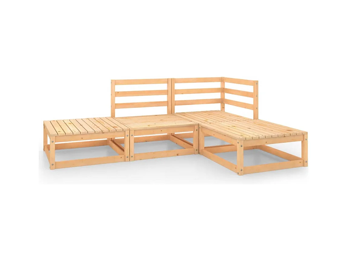 Salon de jardin 4 pcs Bois de pin massif