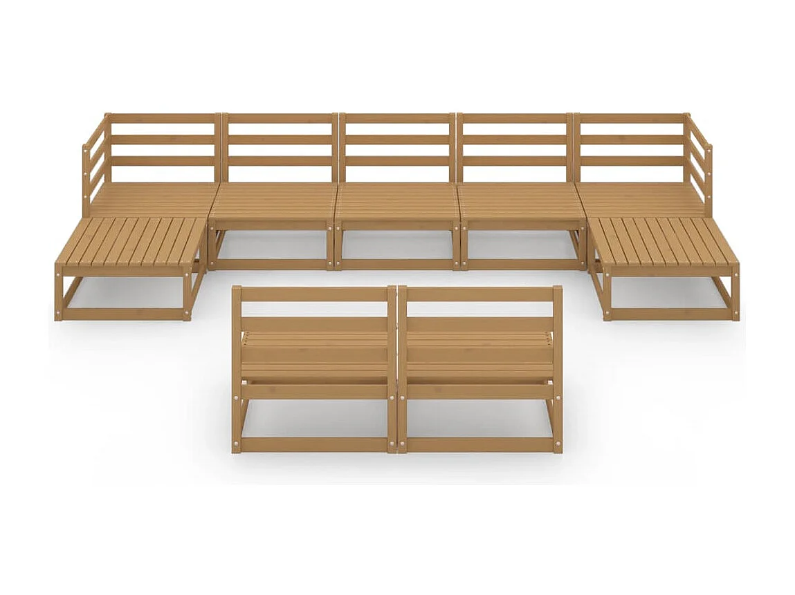 Móveis de jardim 9 peças em madeira maciça de pinho