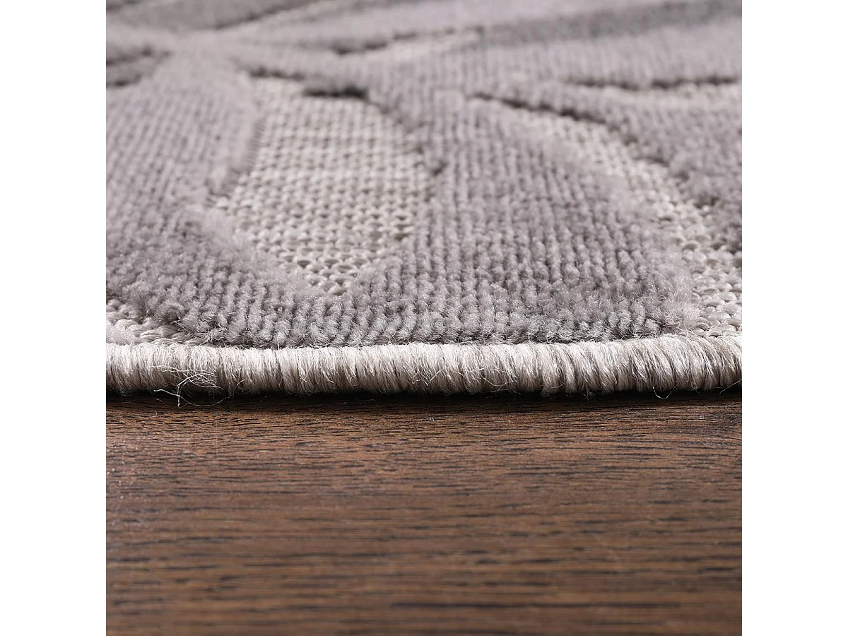 Tappeto da esterno Ø200cm rotondo tessuto kilim grigio CHIMEK