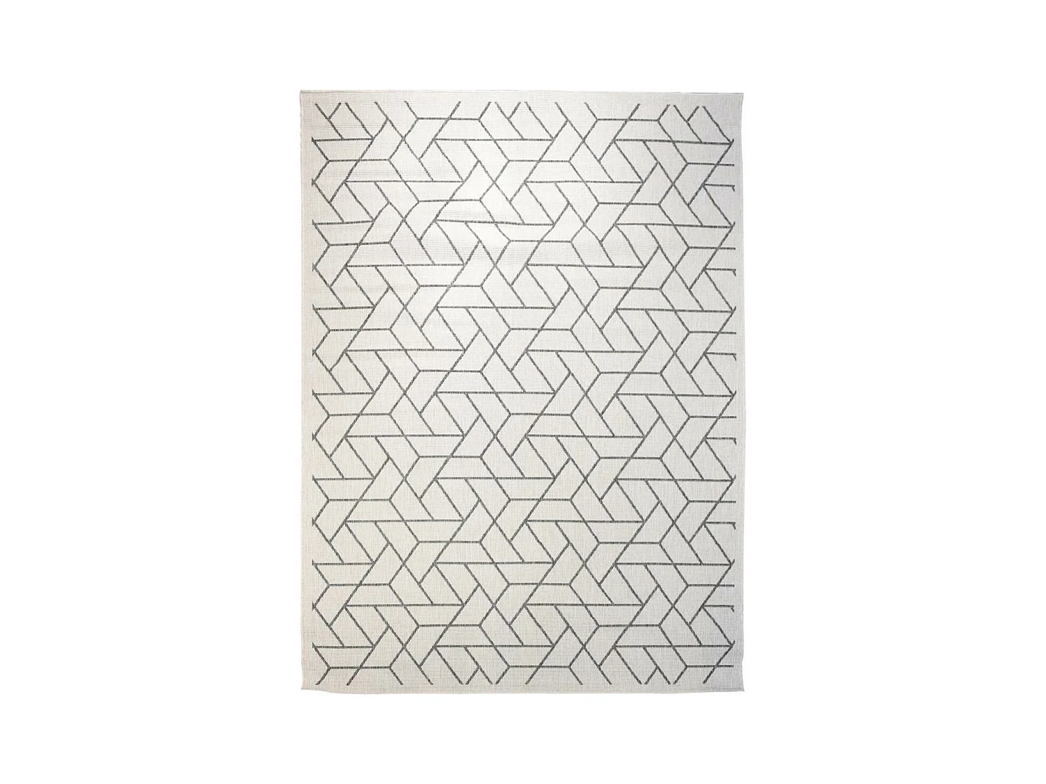 Tapis extérieur, kilim reversible 120x170 LYN2 R REVERSIBLE gris et crème