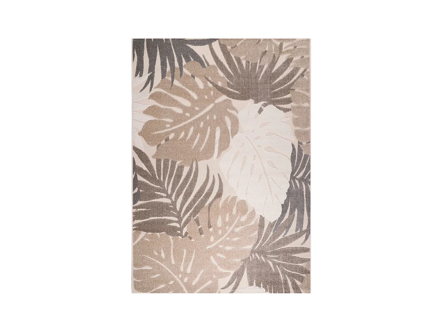 Tapis extérieur Ø150cm rond tissé kilim beige et crème CHIMEKI