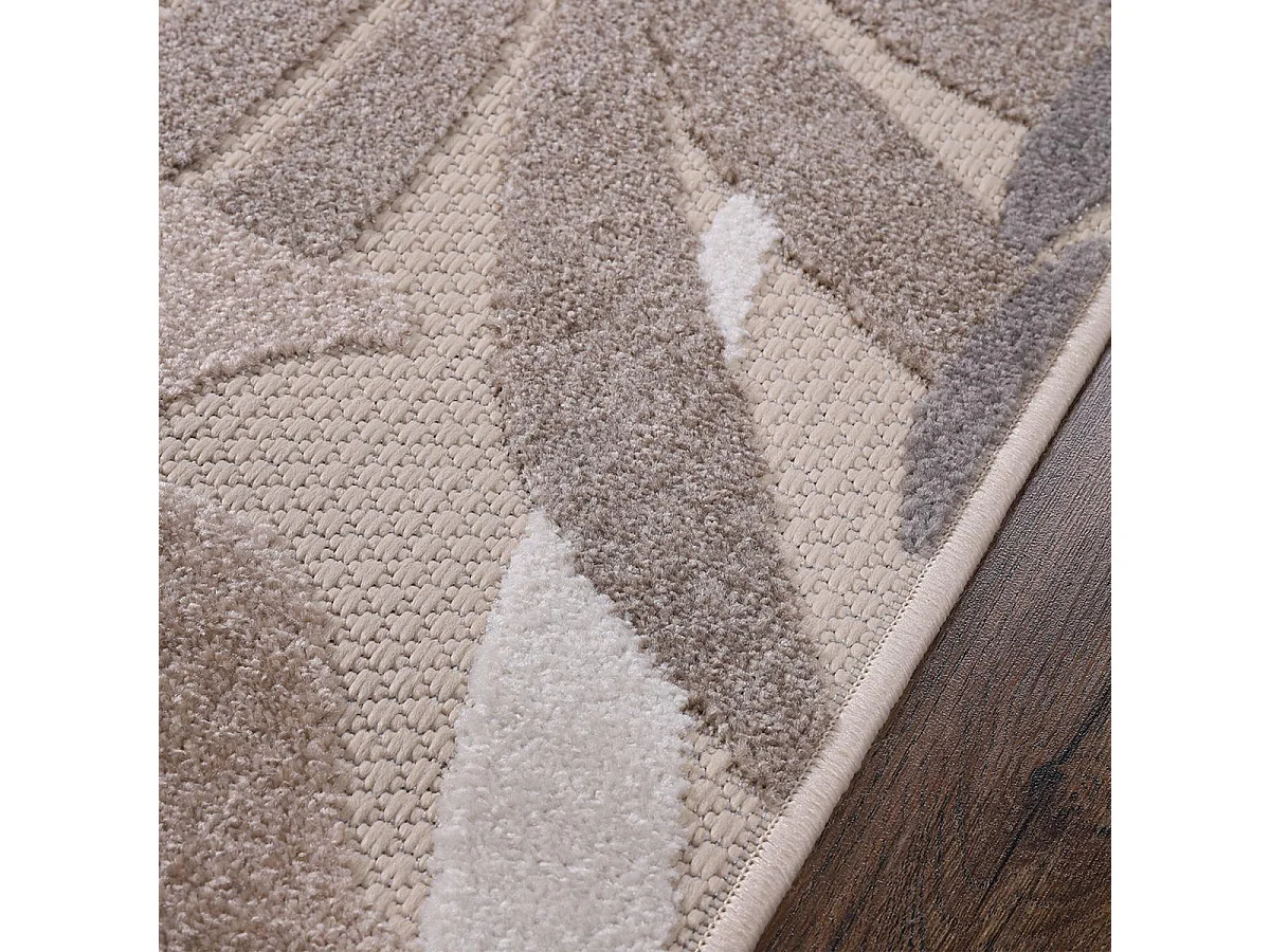 Tapis extérieur Ø150cm rond tissé kilim beige et crème CHIMEKI