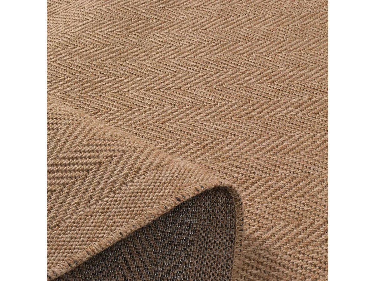 Tappeto da esterno Ø160cm tessuto rotondo beige kilim JUTE ART 4