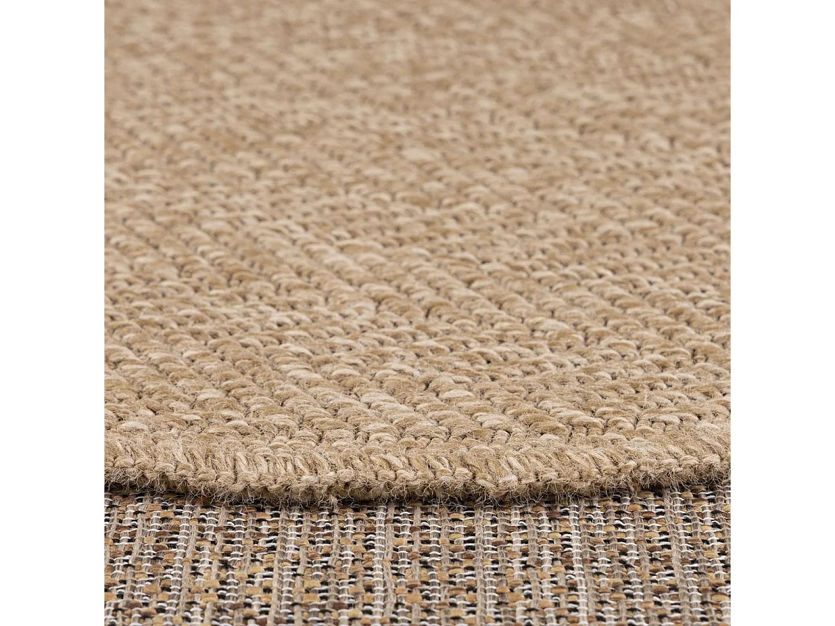 Tappeto da esterno Ø160cm tessuto rotondo beige kilim JUTE ART 4