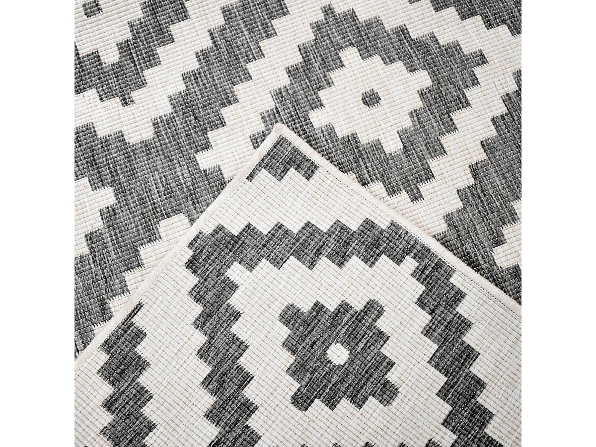 Tapis extérieur, kilim reversible 120x170 LYN2 I REVERSIBLE gris