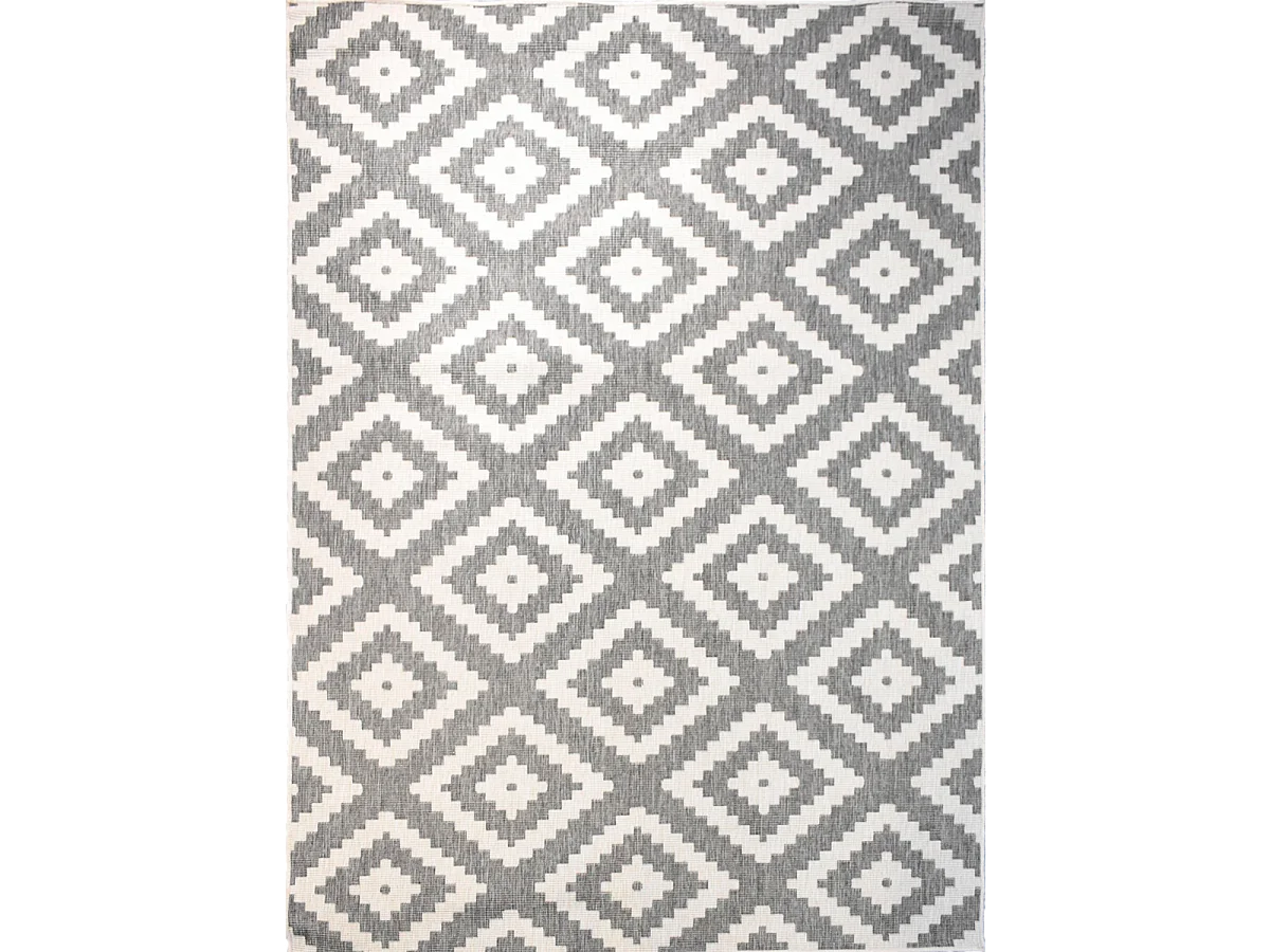 Tappeto da esterno, kilim reversibile 120x170 EX1 ROMA grigio