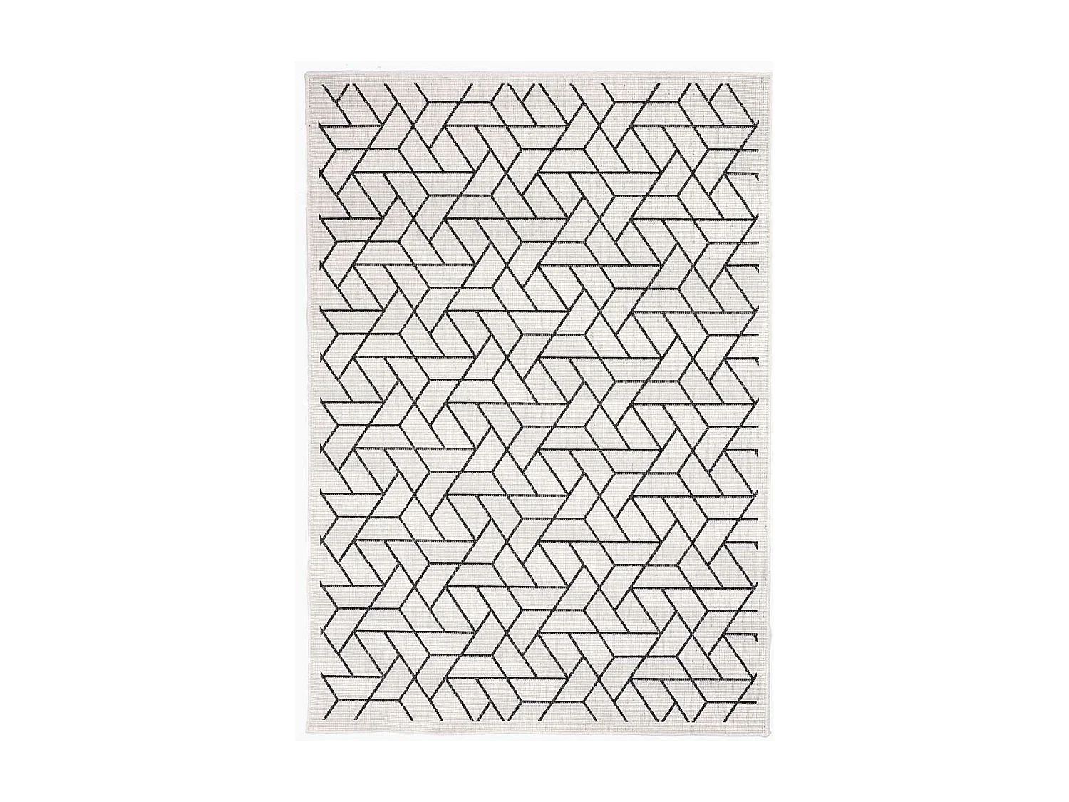Tapis extérieur, kilim reversible 280x380 LYN2 R REVERSIBLE noir et crème