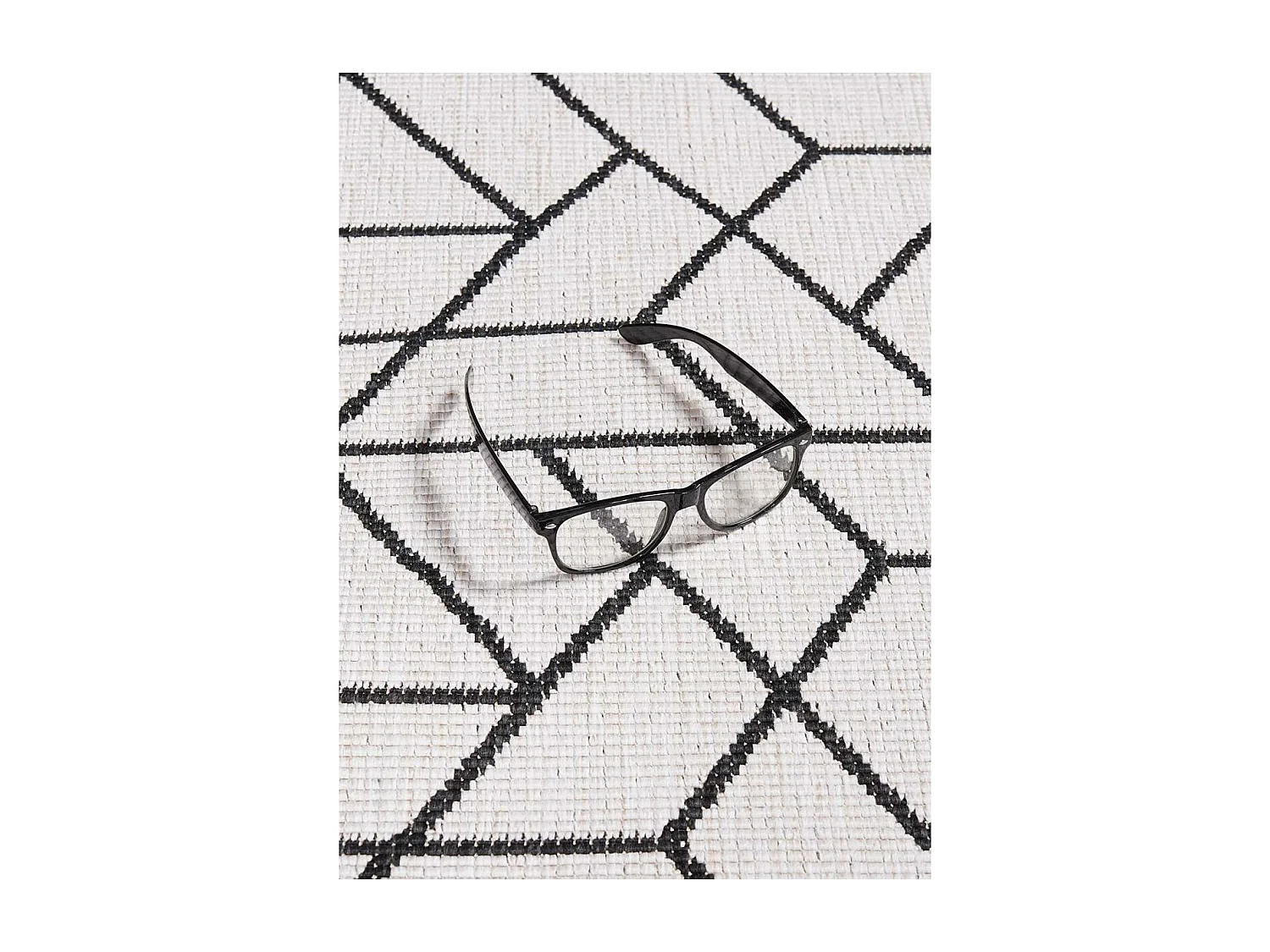 Tapis extérieur, kilim reversible 280x380 LYN2 R REVERSIBLE noir et crème