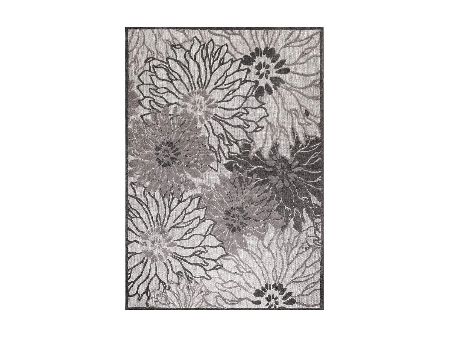 Tapis extérieur 60x110 tissé kilim gris clair CHIMEKA