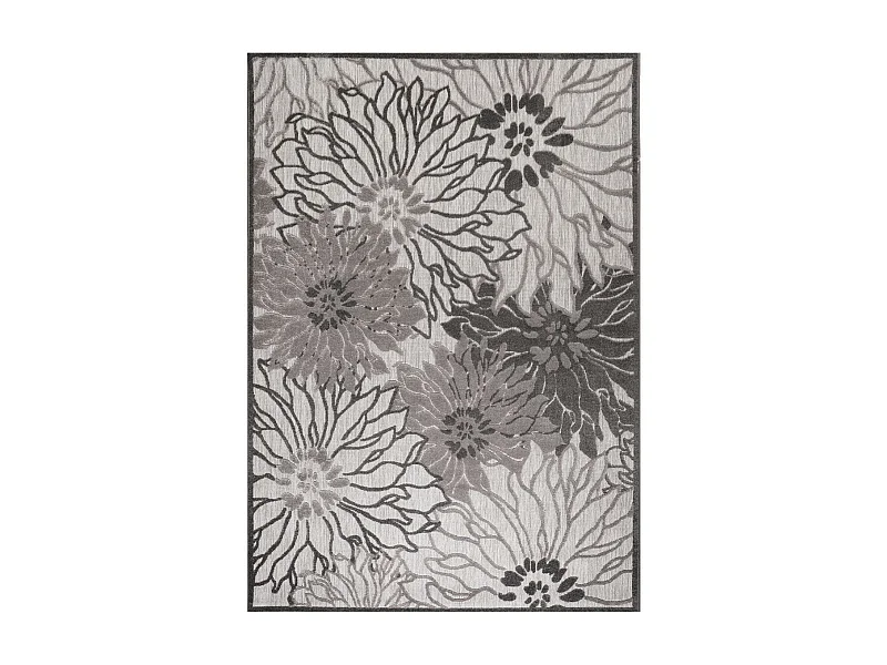 Tapis extérieur 60x110 tissé kilim gris clair CHIMEKA