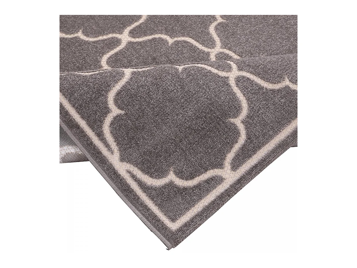 Tapis extérieur 80x200 tissé kilim gris clair KUMA