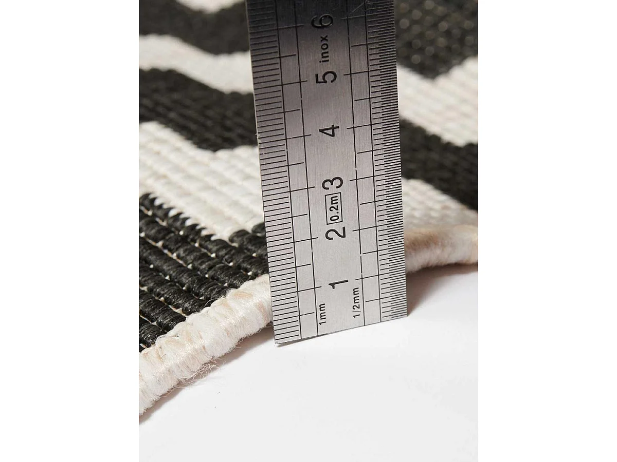 Tappeto da esterno, kilim reversibile 240x340 EX1 RA nero e crema
