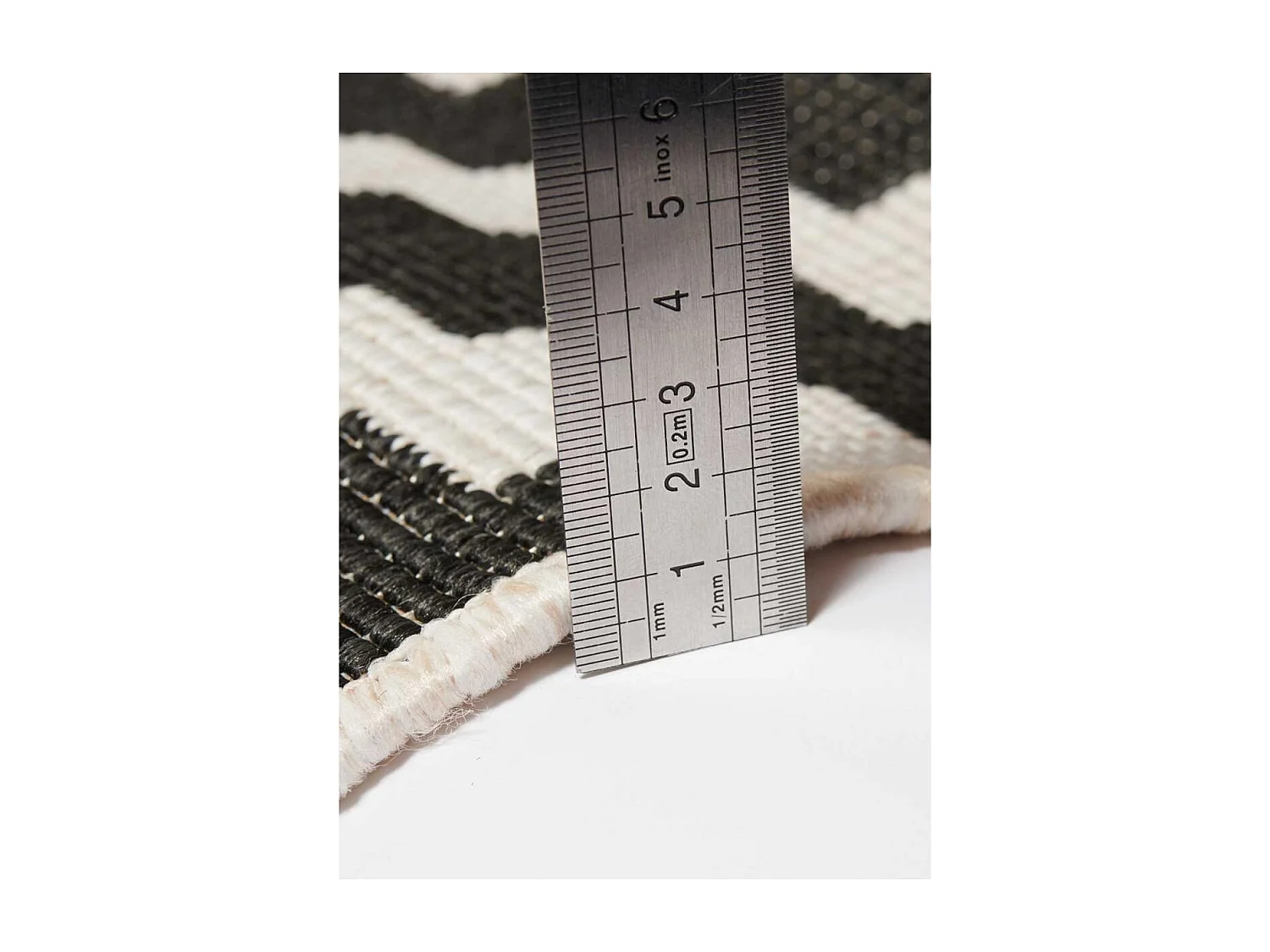 Tapis extérieur, kilim reversible 200x290 LYN2 AY REVERSIBLE noir et crème