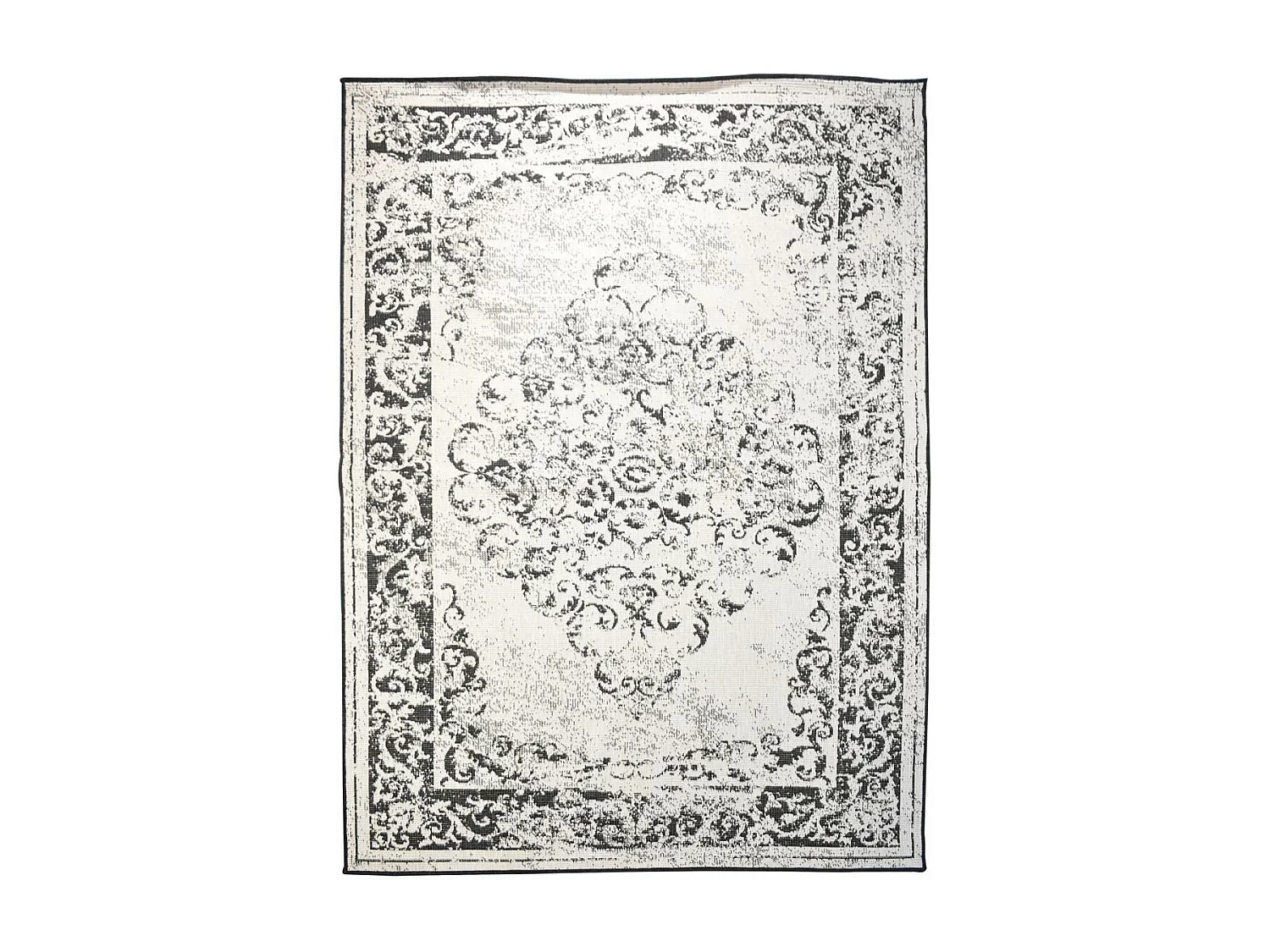 Tapis extérieur, kilim reversible 280x380 LYN2 AP REVERSIBLE noir