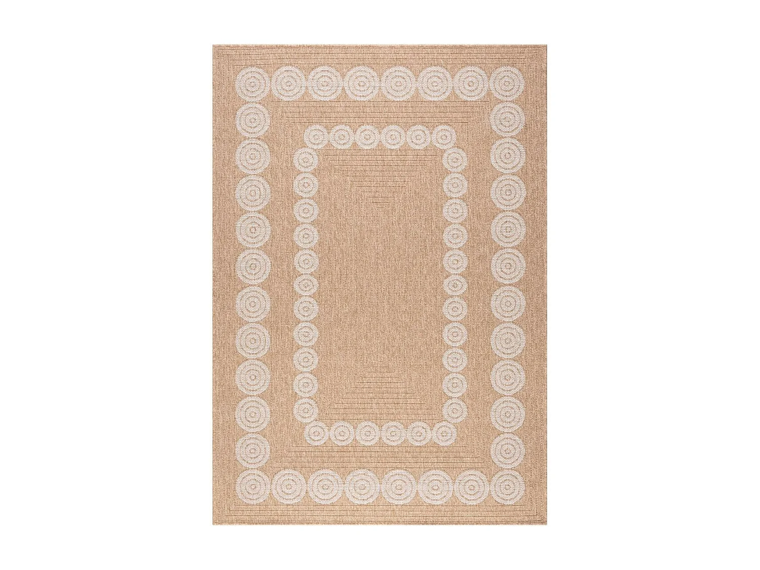 Tapis extérieur 60x180 tissé kilim beige et blanc JUTE ART 8