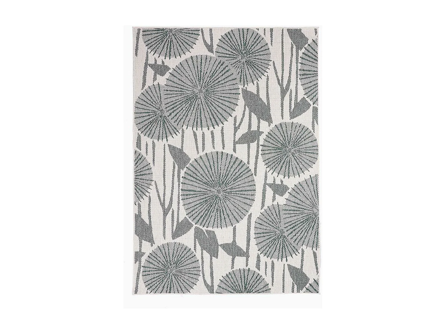 Tapis extérieur, kilim reversible 60x110 LYN2 AX REVERSIBLE vert et crème