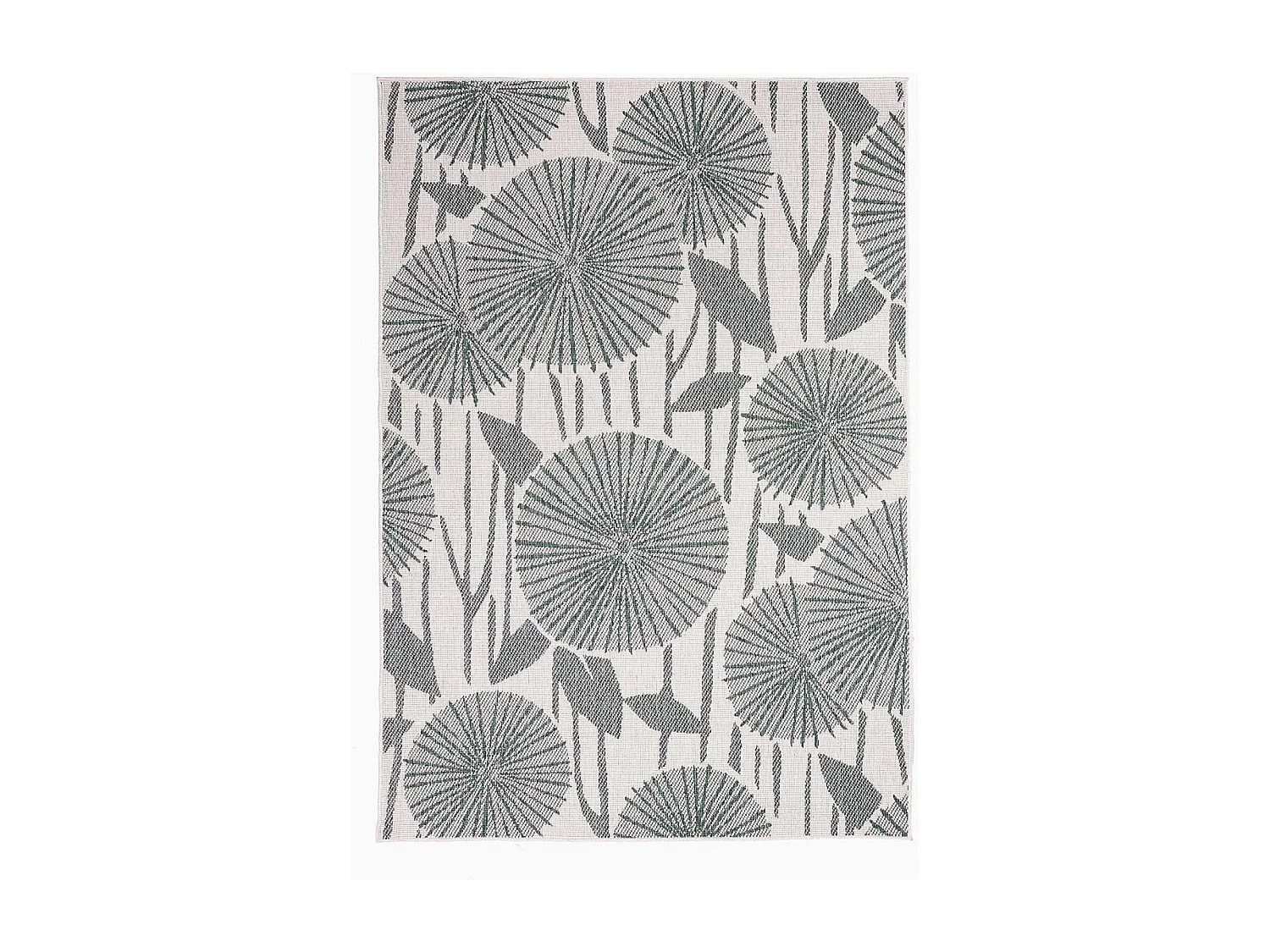 Tapis extérieur, kilim reversible 60x110 LYN2 AX REVERSIBLE vert et crème