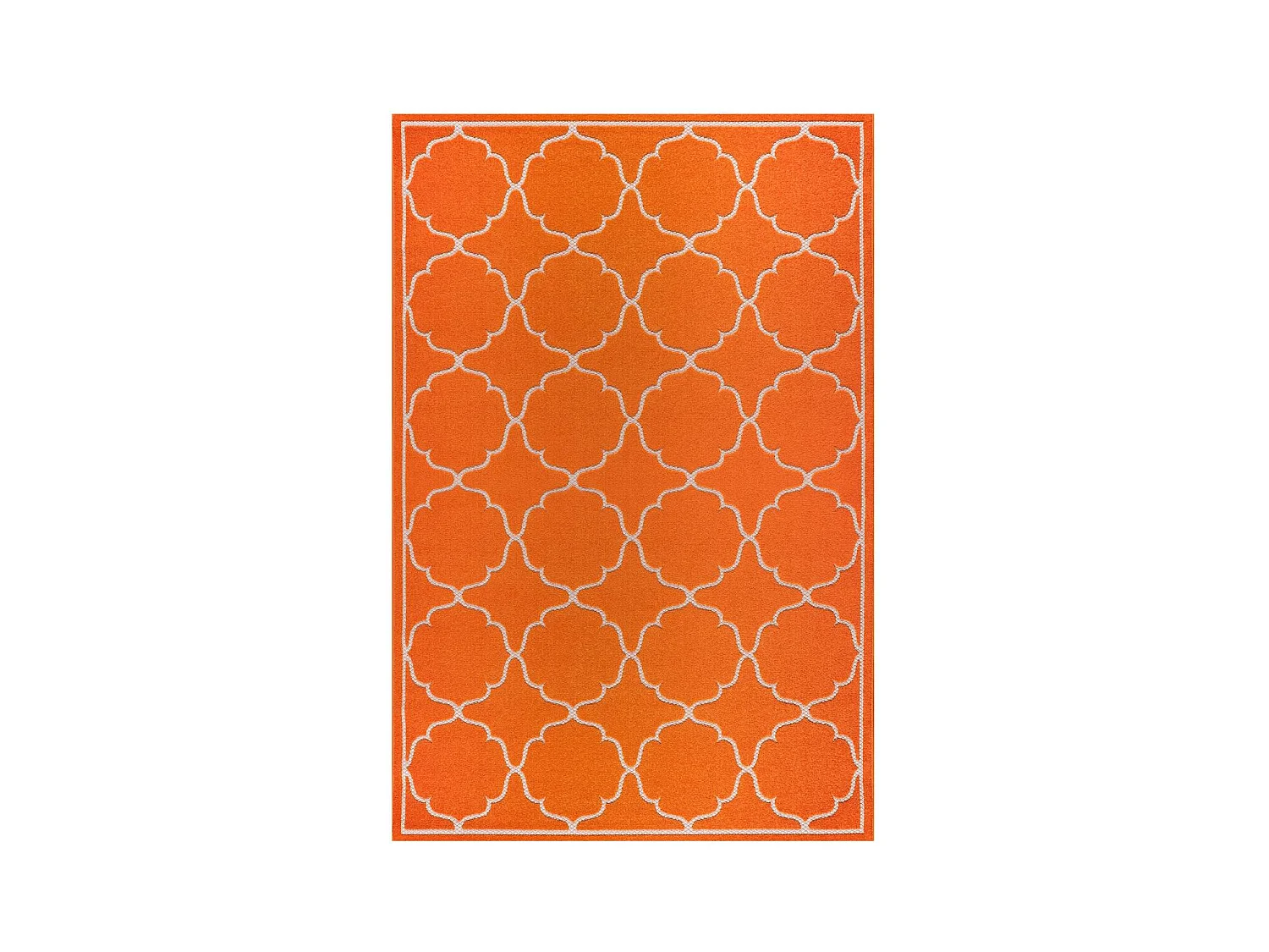 Tapis extérieur Ø200cm rond tissé kilim orange KUMA