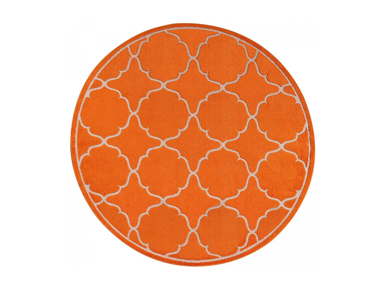Tappeto da esterno Ø200cm rotondo intrecciato kilim arancione KUMA