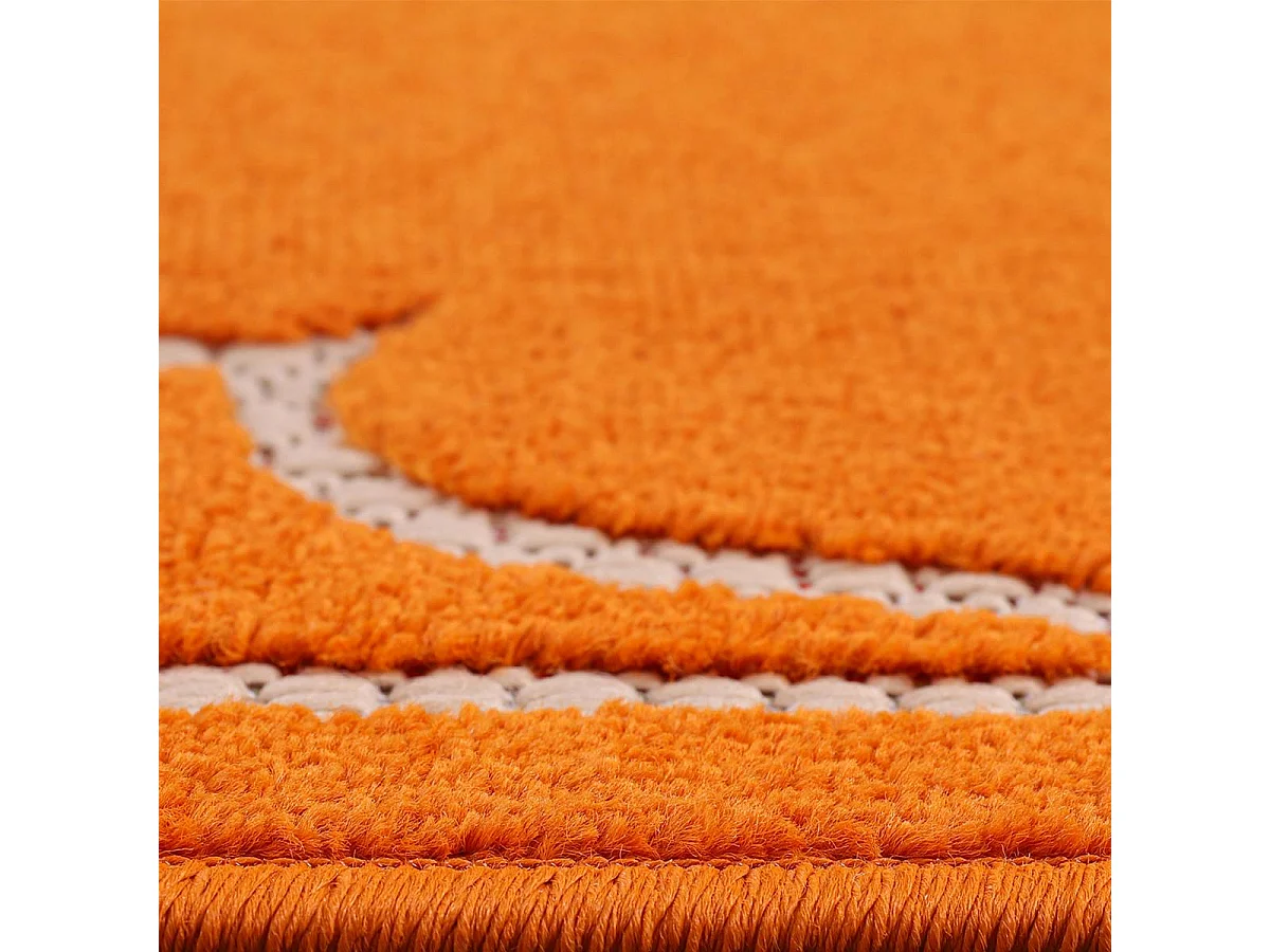 Tappeto da esterno Ø200cm rotondo intrecciato kilim arancione KUMA