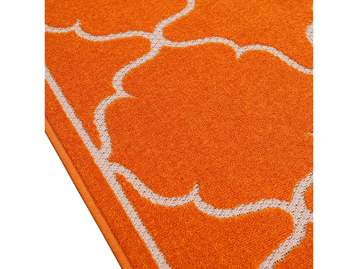 Tappeto da esterno Ø200cm rotondo intrecciato kilim arancione KUMA