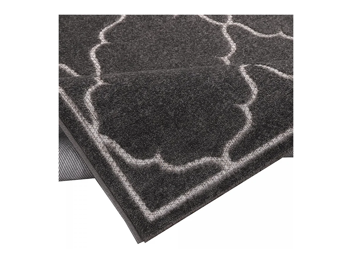 Tapis extérieur 160x230 tissé kilim gris KUMA