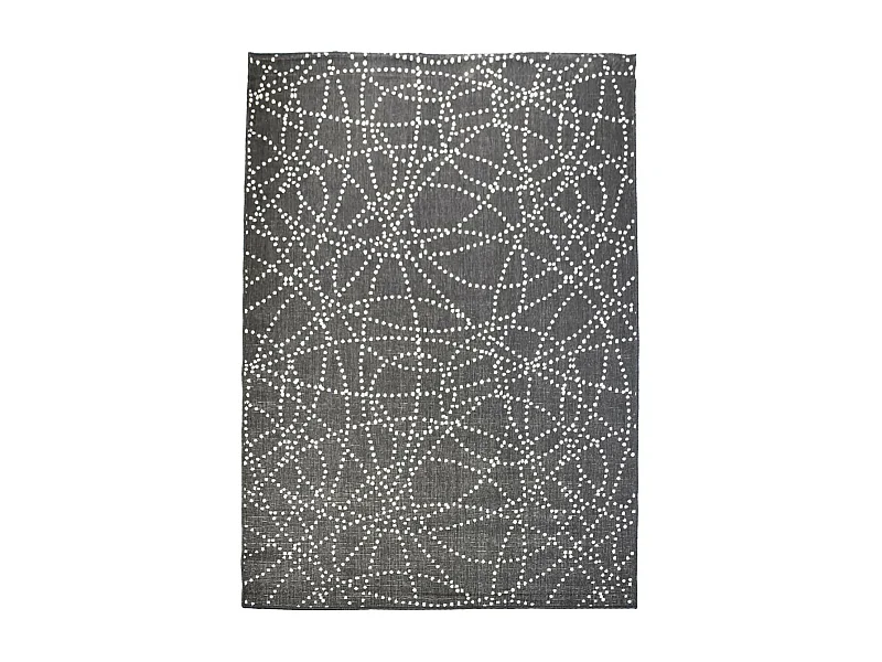 Tapis extérieur, kilim reversible 120x170 LYN2 BJ REVERSIBLE noir et blanc