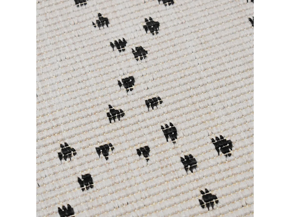 Tapis extérieur, kilim reversible 120x170 LYN2 BJ REVERSIBLE noir et blanc