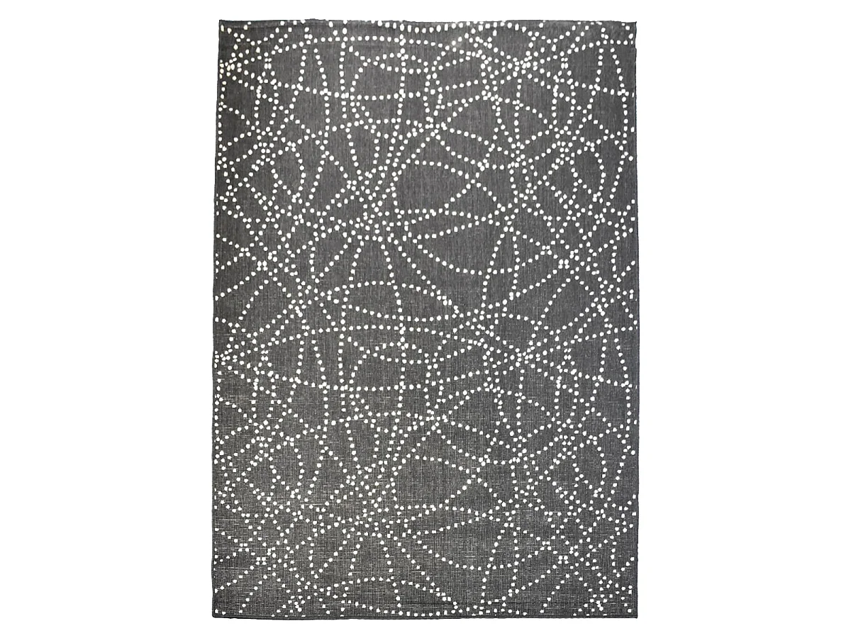Tapis extérieur, kilim reversible 120x170 LYN2 BJ REVERSIBLE noir et blanc