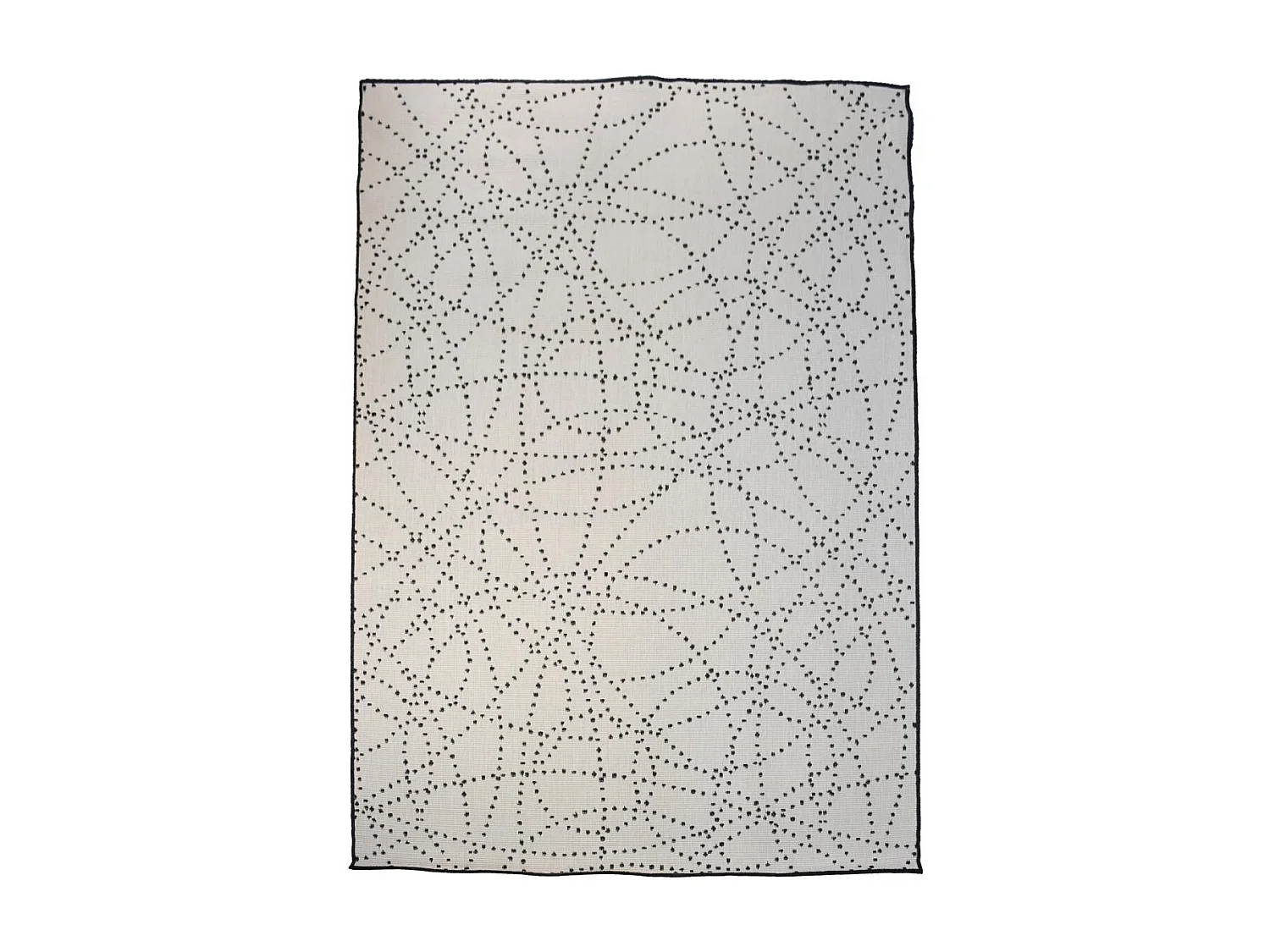 Tapis extérieur, kilim reversible 120x170 LYN2 BJ REVERSIBLE noir et blanc
