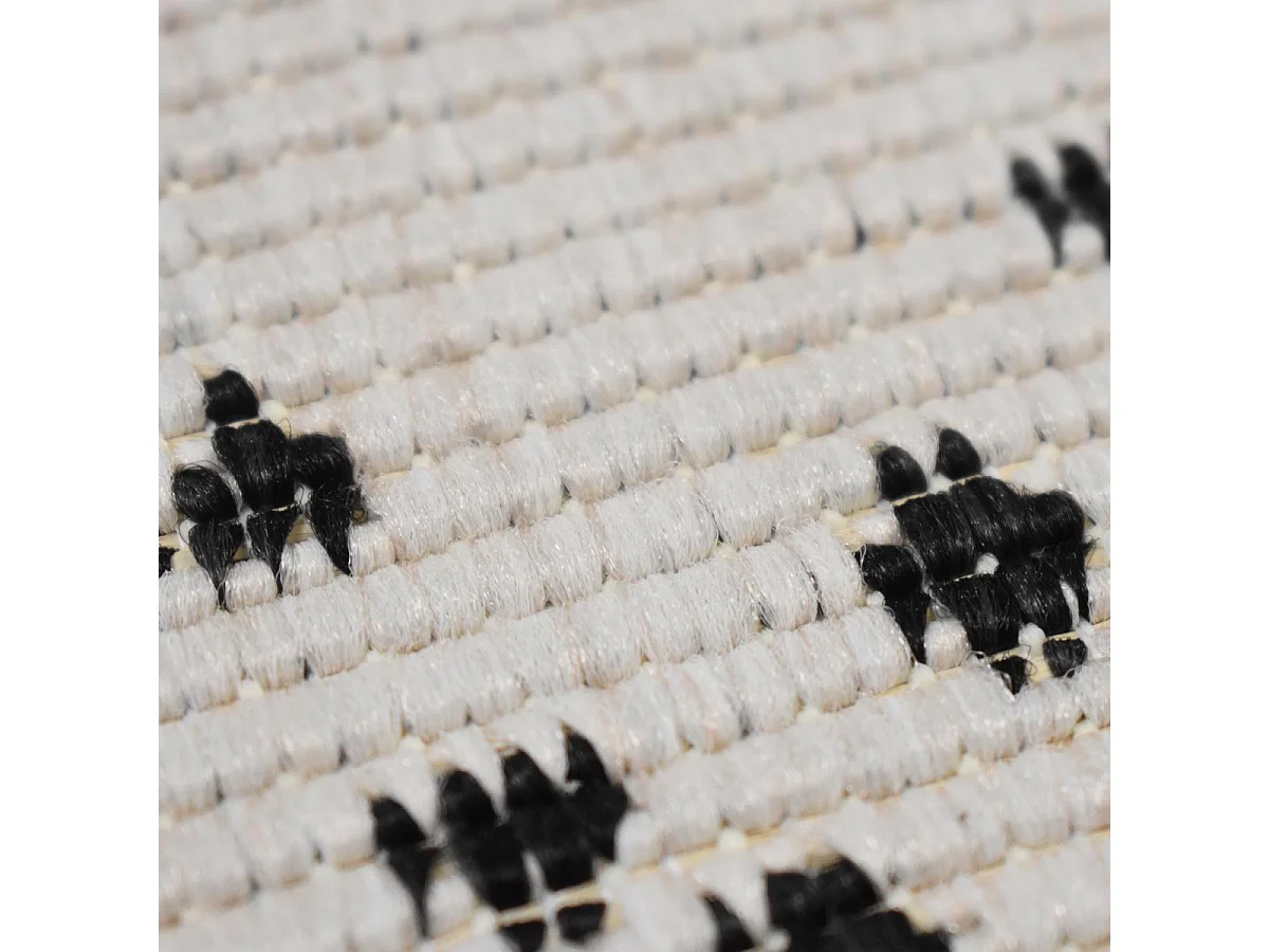 Tapis extérieur, kilim reversible 120x170 LYN2 BJ REVERSIBLE noir et blanc