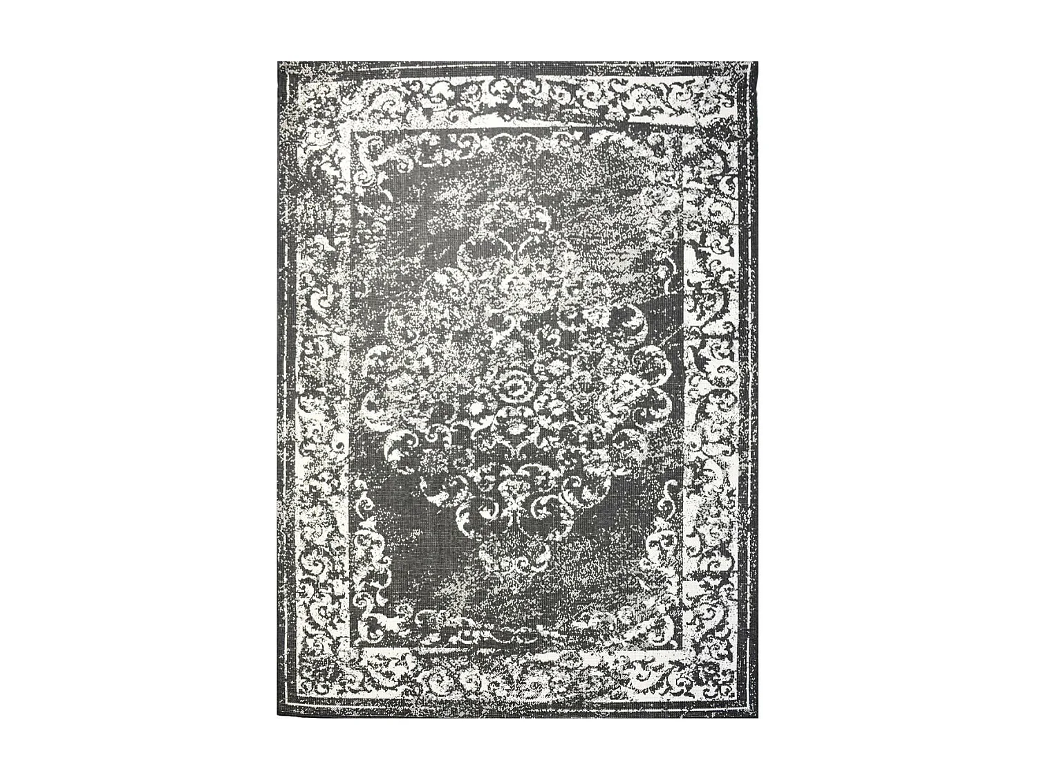 Tapis extérieur, kilim reversible 160x230 LYN2 AP REVERSIBLE noir