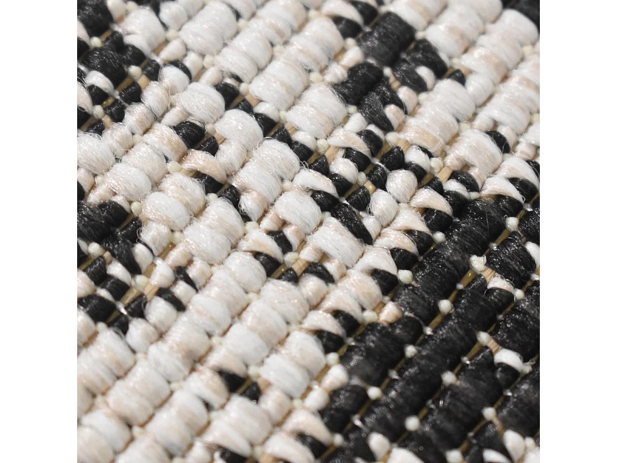 Tapis extérieur, kilim reversible 160x230 LYN2 AP REVERSIBLE noir