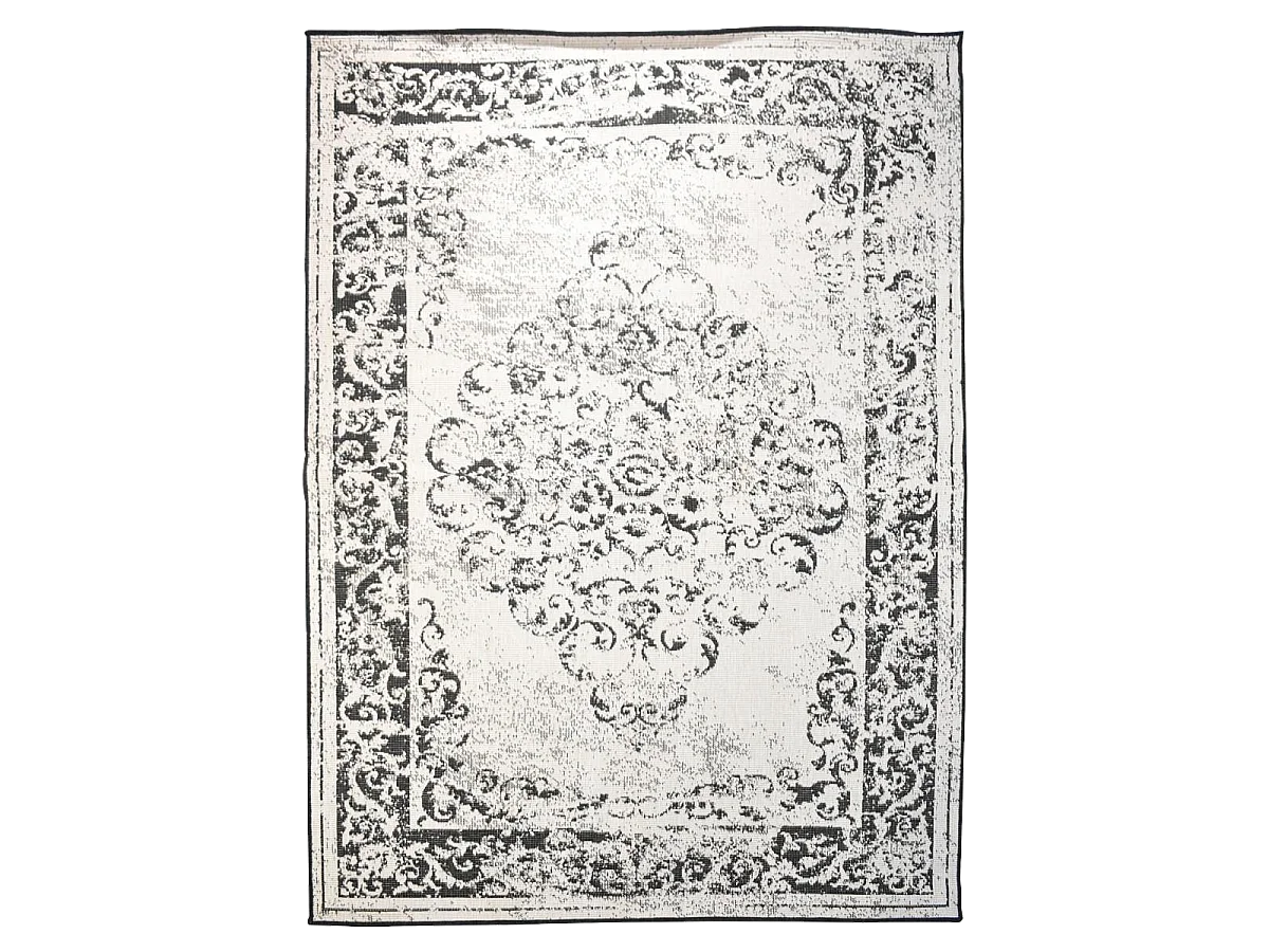 Tapis extérieur, kilim reversible 160x230 LYN2 AP REVERSIBLE noir