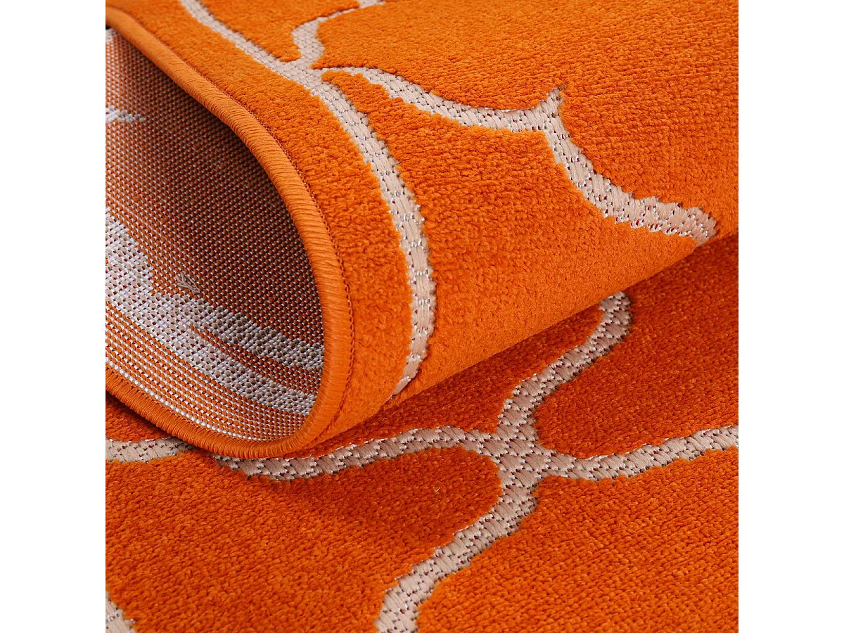 Tapis extérieur 120x170 tissé kilim orange KUMA